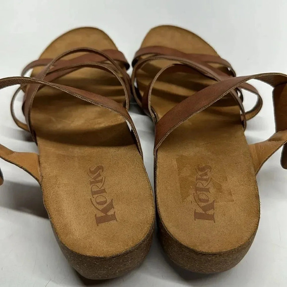 Kork-Ease Korks Aster Tan Synthetic Cork Wedge Strappy Sandals Womens Size 11 - Picture 4 of 10